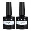 Base et Top Coat Set, BOLASEN 2Pcs 8ml Soak Off UV/LED Base et Top Coat Vernis Semi Permanent, Top Coat Gel UV, High Gloss No