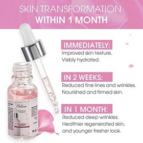 ClaRose Lot de 2&nbsp;flacons de sérum anti-âge pour le visage, enrichi en acide hyaluronique et huile de rose naturelle