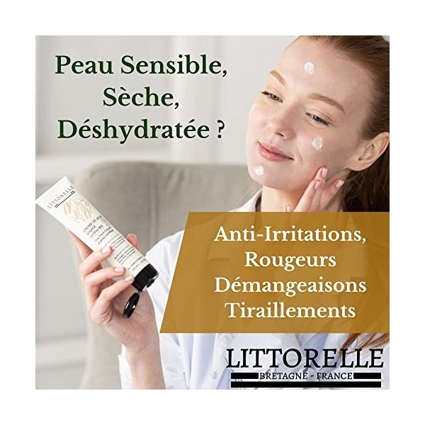 Crème de Jour Visage Peau Douce - Maxi Format 100 ml - Certifiée Bio – 99% d’Origine Naturelle à lEau dOrge Bio - Crème Hyd