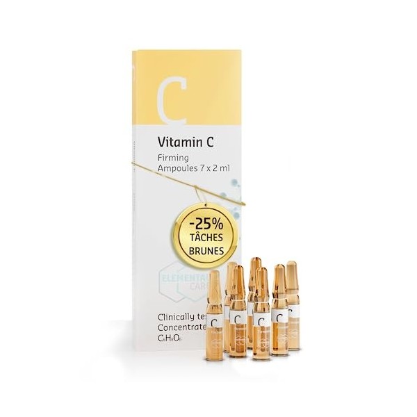 Serum Vitamine C Anti Taches Brunes Visage -25% de Tâches de Vieillesse en 3 Mois, 57% de Collagene, Vitamine C Serum Visage 