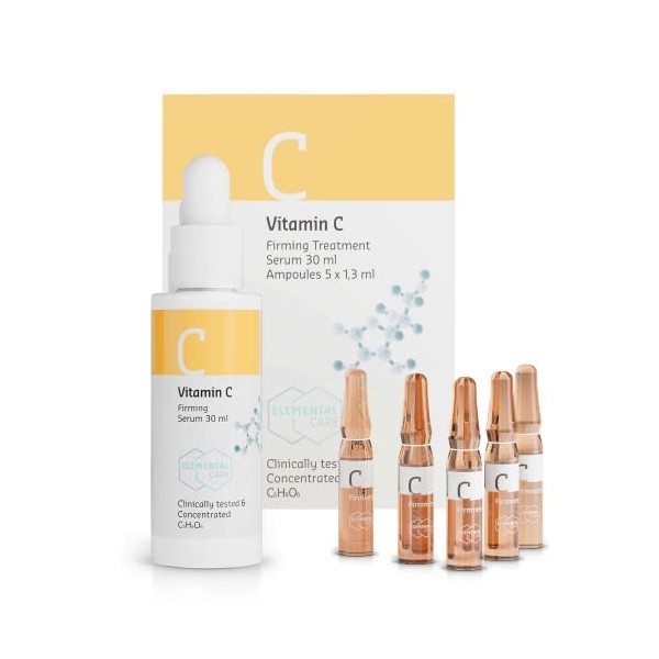 Serum Vitamine C Anti Taches Brunes Visage -25% de Tâches de Vieillesse en 3 Mois, 57% de Collagene, Vitamine C Serum Visage 