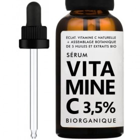 Sérum Visage VITAMINE C | 100% naturel | Avec Huiles de Jojoba BIO + Rose musquée BIO/Extraits de Réglisse BIO + Guimauve BIO