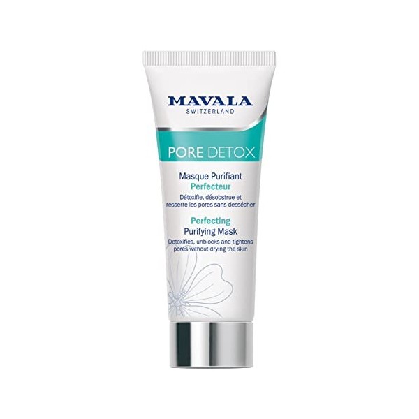 Mavala - Masque Purifiant Perfecteur Pore Détox - Détoxifie la Peau, Désobstrue, Resserre les Pores - Avec Épilobe Alpin - Pe