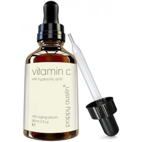 Poppy Austin Serum Visage Vitamine C - 60ml - Bio, Vegan & Sans Cruauté - Serum Vitamine C Visage Avec De LAcide Hyaluroniqu