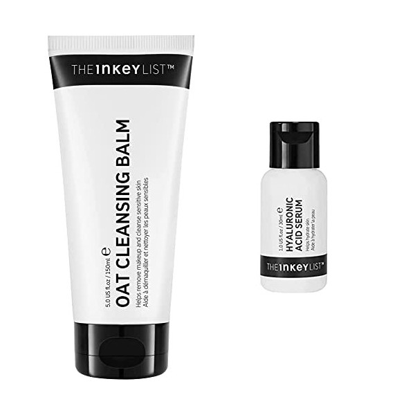 The INKEY List BOat Cleansing Balm pour éliminer le maquillage et nettoyer la peau sensible 150 ml & 2 % Hyaluronic Acid Seru