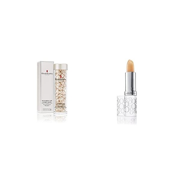 Elizabeth Arden, Hyaluronic Acid Ceramide Capsules, Sérum Visage Hydratant et Repulpant & Eight Hour Cream, Baume à Lèvres Pr