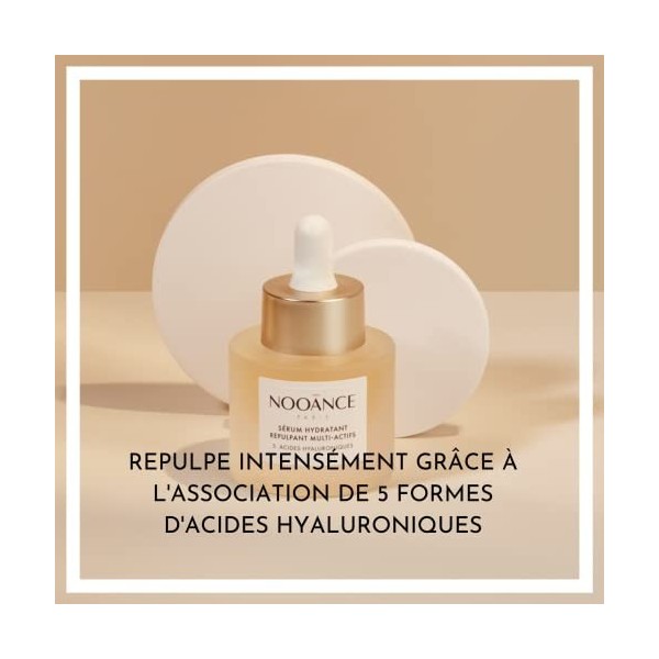 NOOANCE - Sérum Multi Actifs - Concentré des Meilleurs Actifs Anti-âge - 5 Formes d’Acides Hyaluroniques, Vitamine B5/B3, Pep