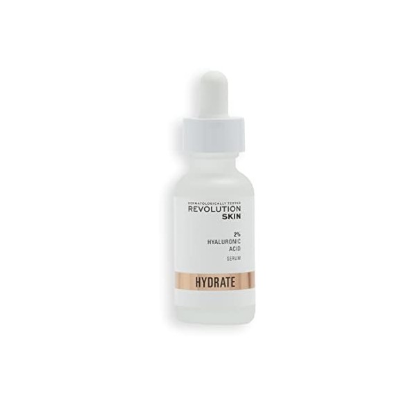 Revolution Skincare London Sérum à lacide hyaluronique, repulpe, adoucit et hydrate la peau, solution à 2%, sérum léger pour