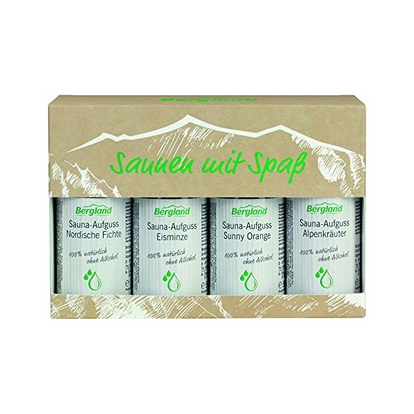 Bergland - Faire du sauna en samusant - Set dinfusions pour sauna - 4*50ml