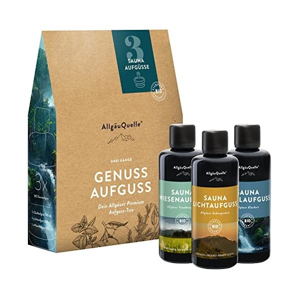 AllgäuQuelle® Lot de 3 infusions bio pour sauna 3 x 100 ml