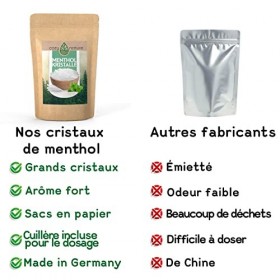 CozyNature Cristaux de menthol | Qualité supérieure made in Germany | Accessoires de sauna | Infusion pour sauna | 100g de cr