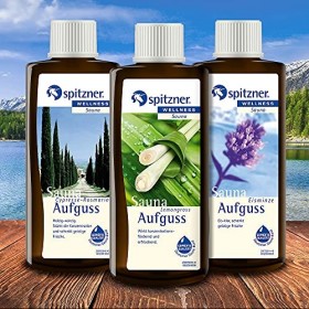 Spitzner Infusion pour sauna Fraîcheur spirituelle : Citronnelle, Romarin-Cyprès et Menthe fraîche 3x190ml 