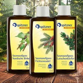 Lot Infusion pour sauna Senteur des bois - promenade dans les bois: „&nbsp;Aiguilles dépicéa&nbsp;“ / „&nbsp;Pin de montagne&nbsp;“ / „&nbsp;Bouleau 
