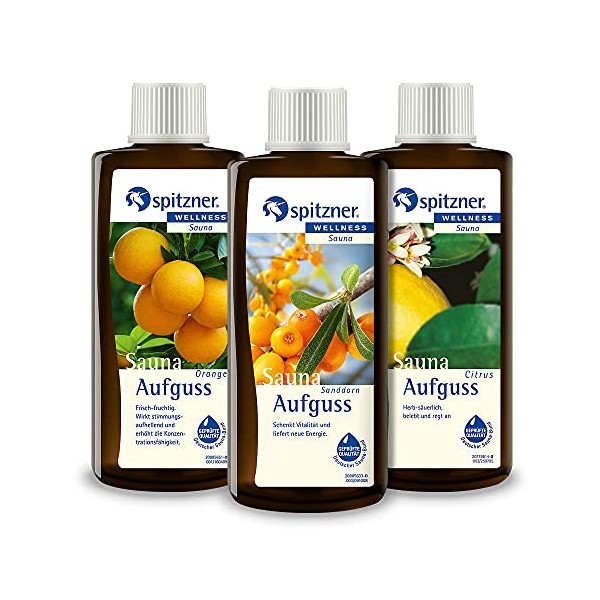 Spitzner Infusion pour sauna Vitamine C : Argousier, Orange et Agrumes 3x190ml 