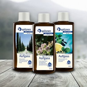 Lot Infusion pour sauna Corps & esprit: „&nbsp;Cyprès-Romarin&nbsp;“ / „&nbsp;Mélisse-Miel&nbsp;“ / „&nbsp;Citrus-Menthe&nbsp;“ 3x190 ml de Spitzner