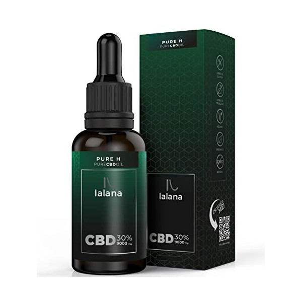 Lalana Oil® Cbd Huile de CBD PURE H 30%, 30ml, 9.000 mg Formule amélioré: limonene et pipérine huile cbd cbd oil, huile essen