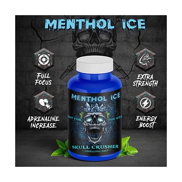 Skull Crusher Menthol Ice - Smelling Salt 100ml - Sel odorant - Ammonia Inhalant - Sel Rapide