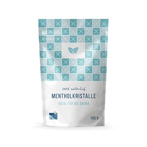 DIYer® 100g de cristaux de menthol dans un sachet pratique à fermeture éclair - qualité supérieure certifiée à base dhuile d