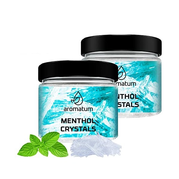 Set dAccessoires pour Sauna, 2X Cristaux de Menthol 100g, Cristaux de Menthol pour le Sauna à Inhaler | Cristaux de Menthol 