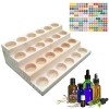 MKNZOME 24 Trous 4 Tiers Aromathérapie Dhuiles Essentielles Boîte de Stockage en Bois, idéal Présentoir pour Les Dhuiles Es