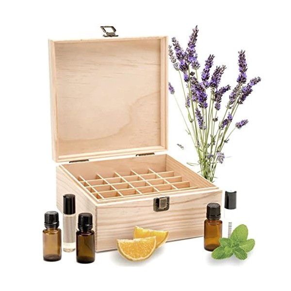 N/A Boîtes Daromathérapie Dhuile Essentielle en Bois Organisateur Daromathérapie Pine Organisateur Home Nail Vernis Étui D