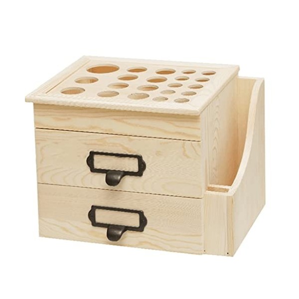 MaxTom Boîte en Bois Dhuiles Essentielles, Peut Contenir 81 BouteillesOrganisateur Dhuiles, Stockage Daromathérapie, Class