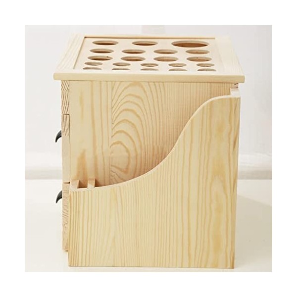 MaxTom Boîte en Bois Dhuiles Essentielles, Peut Contenir 81 BouteillesOrganisateur Dhuiles, Stockage Daromathérapie, Class