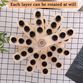 Support dhuile essentielle en bois 45 emplacements, étagère rotative dhuile essentielle bouteille dhuile essentielle de 15