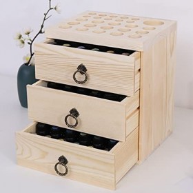 MaxTom Boîte en Bois dhuile Essentielle, Peut contenir 90 Bouteilles de 5 à 15 ML Size : 23.7x27.5x19.5cm 