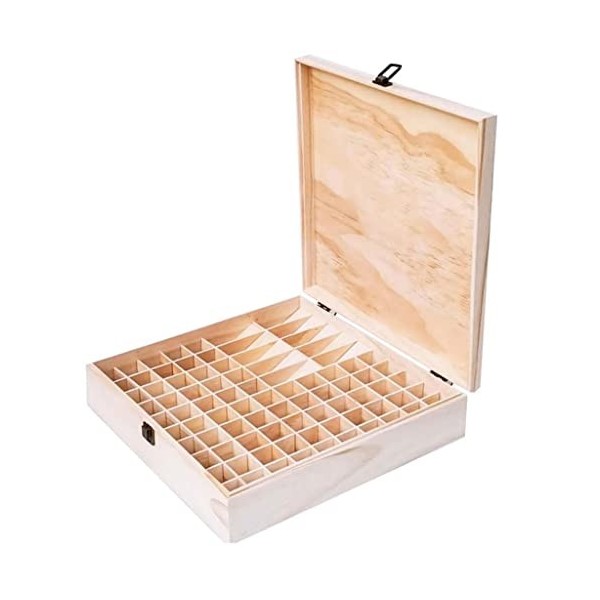 MaxTom Boîte en Bois Dhuile Essentielle 85 Bouteilles, Boîte De Rangement Daromathérapie, Collection De Vernis À Ongles, Cl