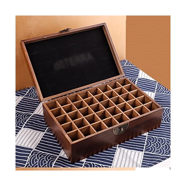 MaxTom Organisateur en Bois De Boîte Dhuile Essentielle 15 ML, Récipient De Stockage Daromathérapie Pouvant Contenir 40 Bou