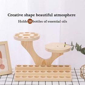 MaxTom Étagère Dhuile Essentielle en Bois, Peut Montrer 38 Bouteilles Daromathérapie, Collection De Vernis À Ongles Color 