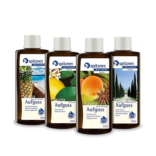 spitzner Wellness Lot de 4 infusions pour sauna 4 variétés