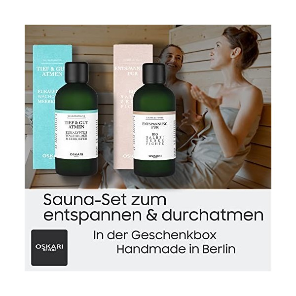 Oskari Set de 2 infusion pour sauna Edition TIEF & GUT Respiration et détente pur 2 x 100 m