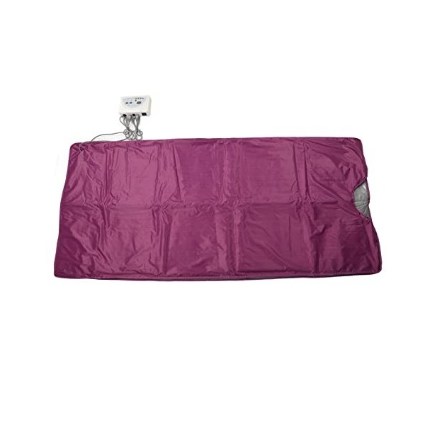 Couverture de Sauna, Lit de Sauna Violet à Double Zone de Chauffage, Forme Infrarouge Lointain, Fitness, Télécommande Humide 