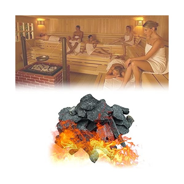 YHWD Pierre de Chauffage de Sauna de 16-18 kg/35-40 LB, Pierre de Sauna en Pierre volcanique pour Les Bols à feu, Les foyers 