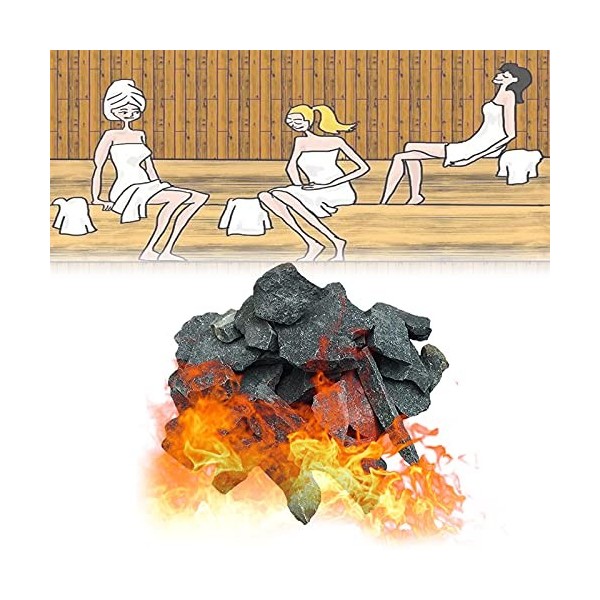 YHWD 16-18 kg/35-40 LB Pierre de Sauna Pierre volcanique de Sauna, Pierre de Chauffage de Sauna pour Bols à feu, foyers et ch