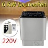 TABODD Poêle pour sauna 6 kW - 220 V - En acier inoxydable - Avec commande externe - Température de 6 à 8 m³