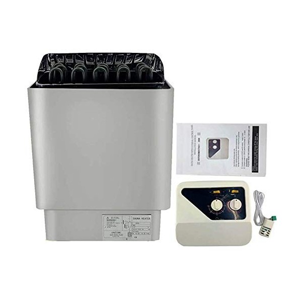 TABODD Kit de sauna 9 kW - 380 V - En acier inoxydable - Avec commande externe - Température de 32 à 210 °C - Pour chambre de