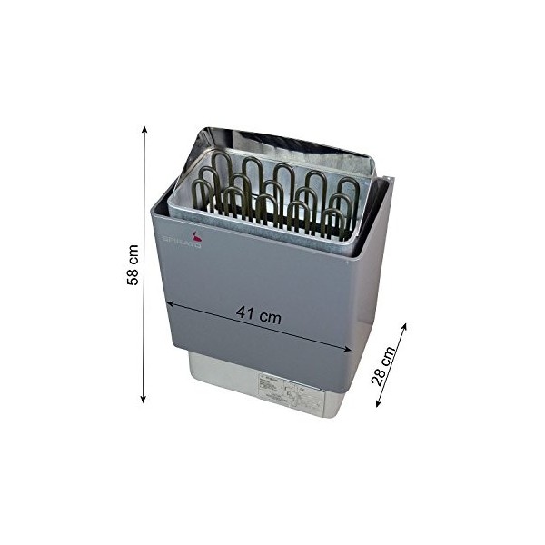 Poêle de sauna 6 kW avec commande numérique externe, 380 V