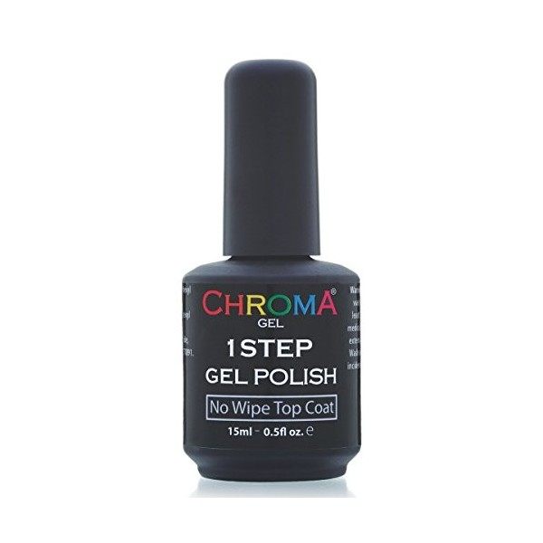 Chroma Gel No Wipe Top Coat Gel Polish 15 ml