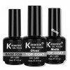 Kanorine Vernis à ongles gel Fond de teint Base Top Coat Soak Off UV LED Vernis Séchage 15 ml 2 pcs