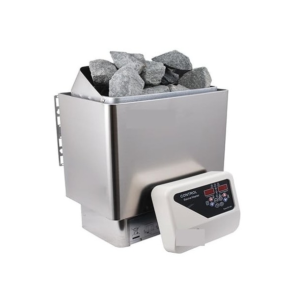 HIPATU Générateur de Vapeur pour Sauna Réchauffeur de Sauna fixé au Mur dacier Inoxydable de 4.5kw avec la télécommande, con