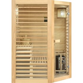 Holls Sauna Neptune 3/4 Places Poêle électrique Harvia Vega 4,5 KW + Pack Accessoires Premium pour Sauna Traditionnel Seau &