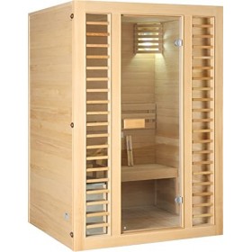 Holls Sauna Neptune 2 Places Poêle électrique Harvia Vega 3,5 KW + Pack Accessoires Premium pour Sauna Traditionnel Seau & L