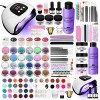 SPTHTHHPY kit verni semi permanent Lampe LED 48W+ Acrylique ongles 90ML et ensemble de poudre + Semi Permanent Vernis à ongle