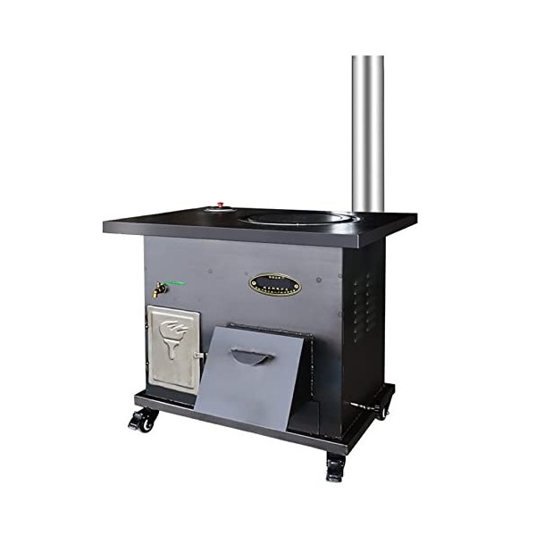 YYUINU Poêle à Charbon Multifonctionnel en Fonte, poêle à Bois à économie dénergie, avec réservoir deau Chaude et Four de G