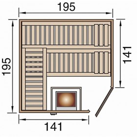 Weka massivholzsauna Turku 2&nbsp;GT