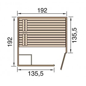 Weka bois massif Élément de sauna 38&nbsp;mm laukkala 3&nbsp;GTF