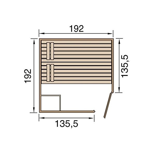 Weka bois massif Élément de sauna 38 mm laukkala 3 GTF